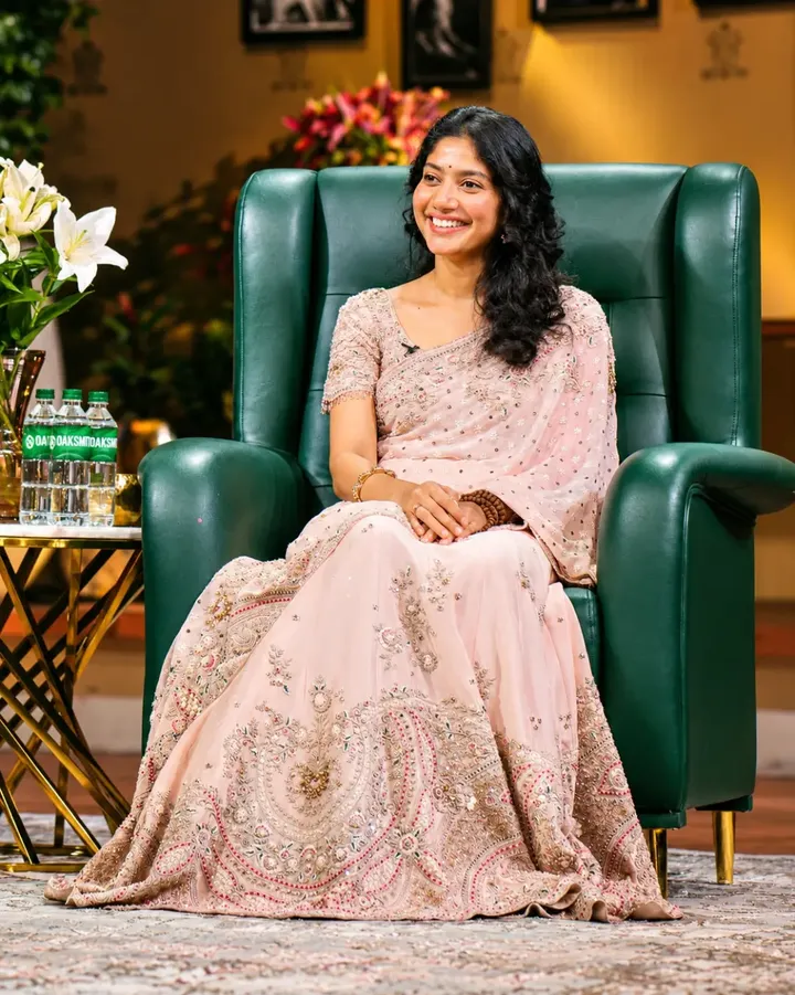 Sai Pallavi Pink Saree Look: Actress Serves Timeless Elegance In Shimmery Silver-Work Traditional Ensemble 1