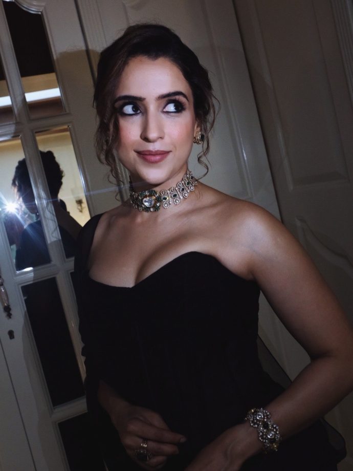 Sanya Malhotra Makes A Bold Statement In A Black Off-Shoulder Fit 1