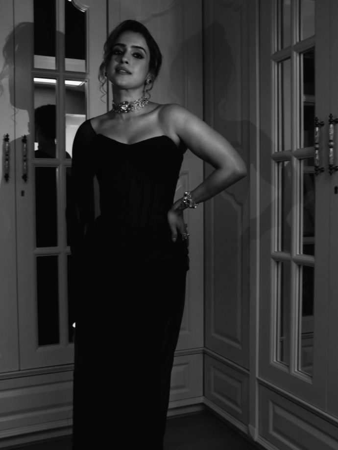Sanya Malhotra Makes A Bold Statement In A Black Off-Shoulder Fit 1
