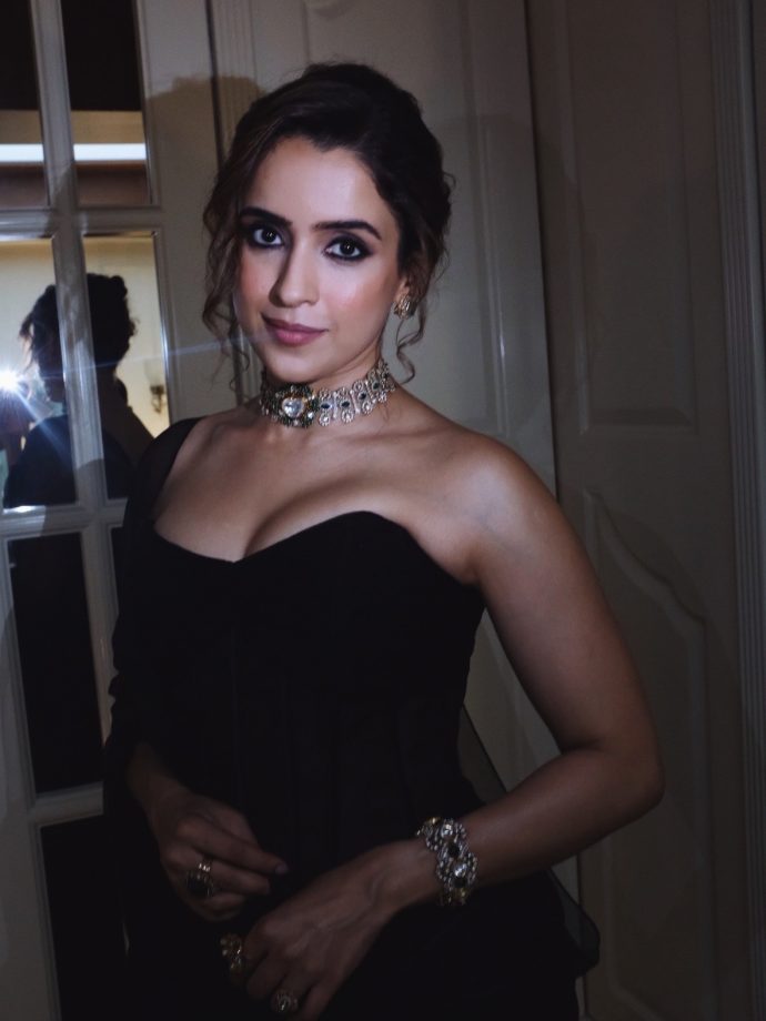 Sanya Malhotra Makes A Bold Statement In A Black Off-Shoulder Fit 1