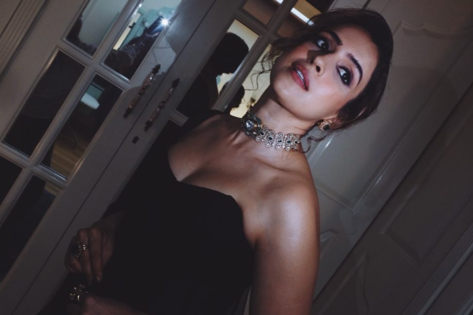 Sanya Malhotra Makes A Bold Statement In A Black Off-Shoulder Fit 1