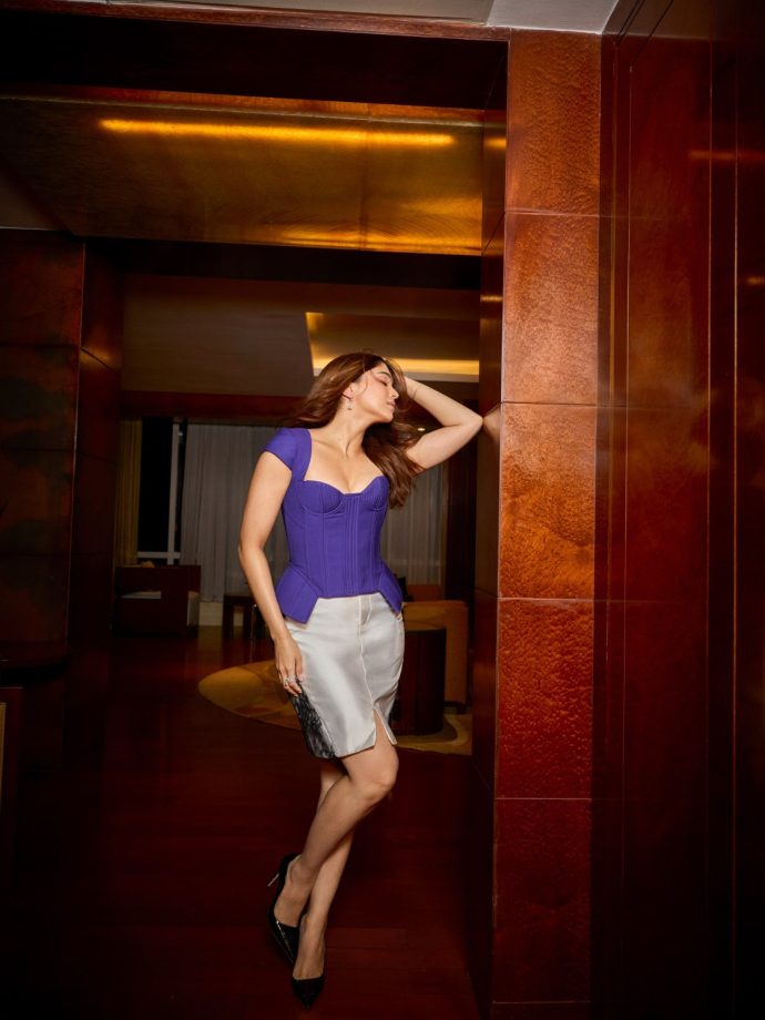 Sharvari Wagh Stuns in a Purple Corset Top and Silver Skirt, Serving Modern Chic Fashion Goals 1