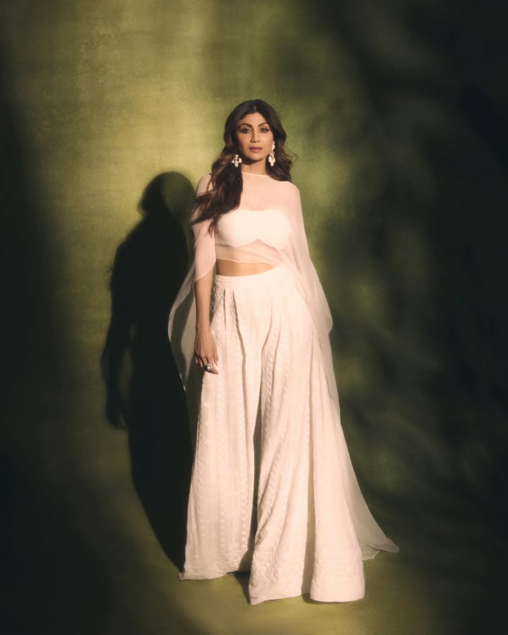 Shilpa Shetty Elevates All-White Look With a Chic Sheer Layer 1