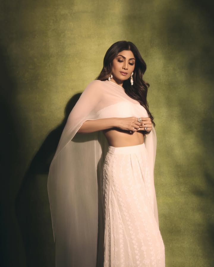 Shilpa Shetty Elevates All-White Look With a Chic Sheer Layer 1