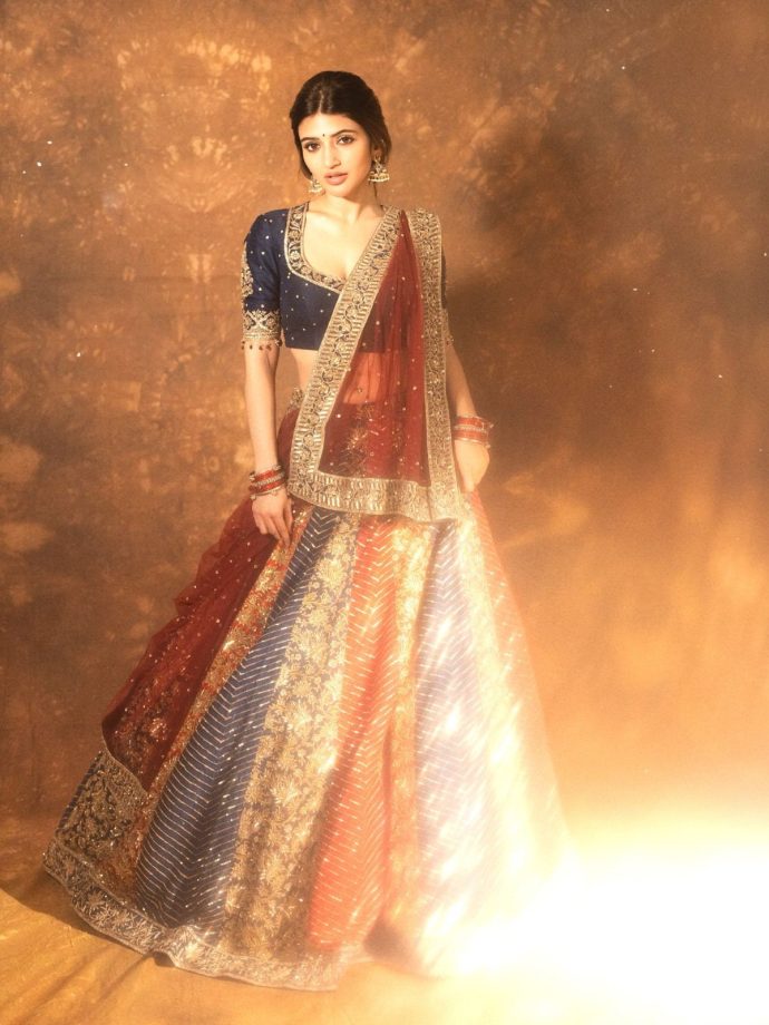 Sreeleela’s Multicolour Lehenga And Classic Plait Hairstyle Are A Match Made In Festive Heaven 1